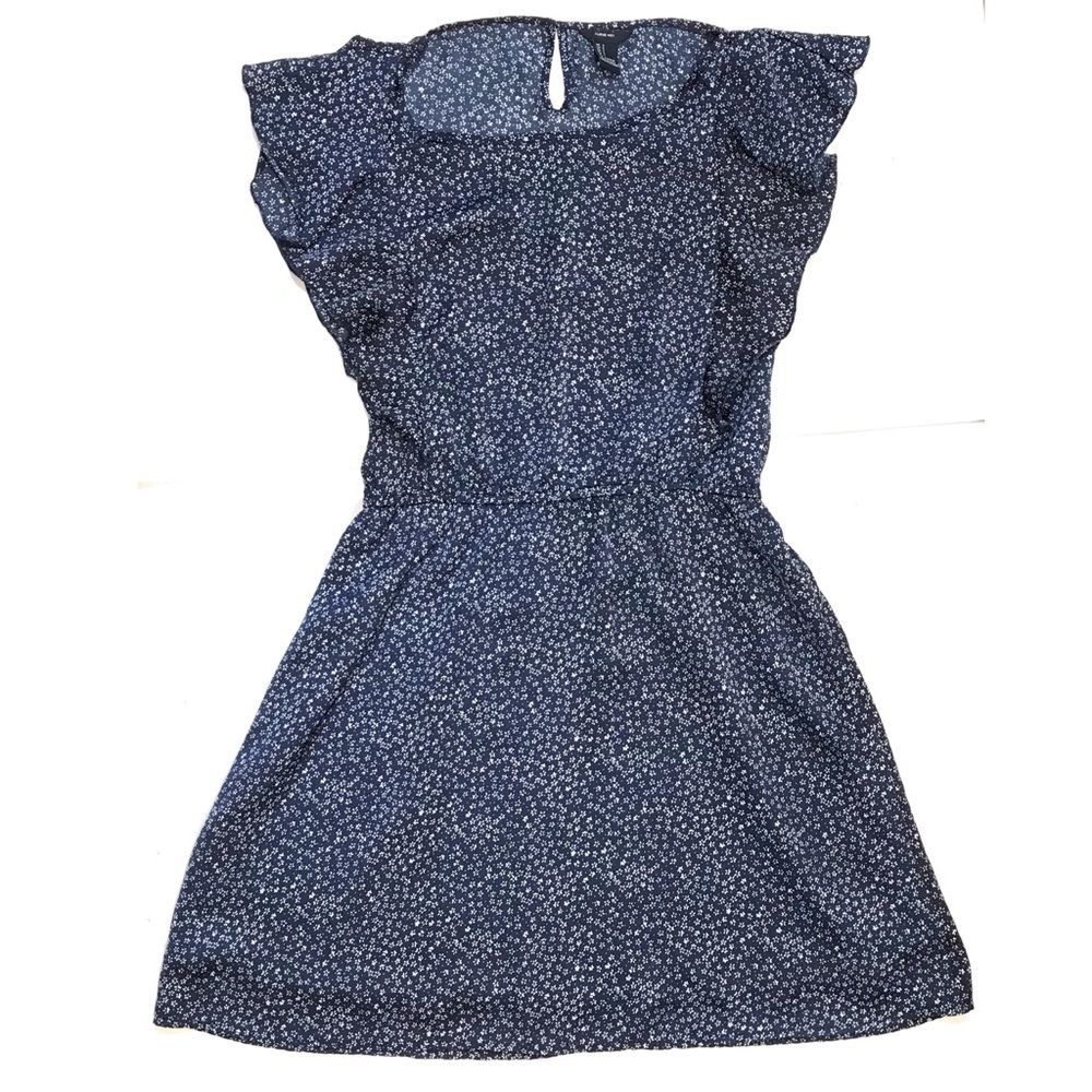 Daisy Print Flutter Sleeve Summer Dress